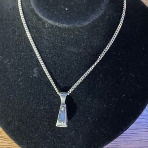 NEW-Sterling Silver Western Stirrup Pendant  Necklace